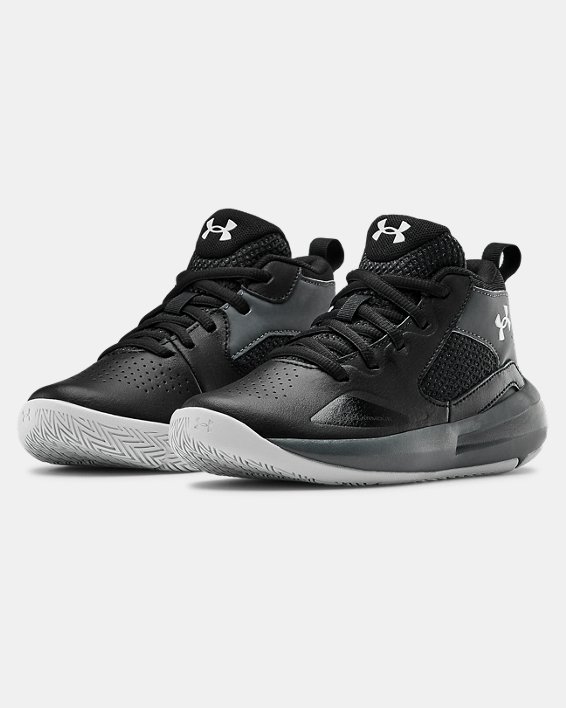 Pre-School UA Lockdown 5 Basketball Shoes in Black image number 3